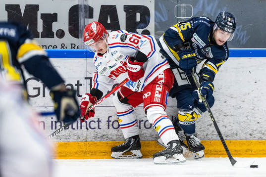 Timrås Axel Rindell och HV71s Radan Lenc