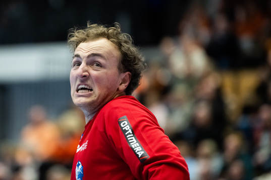 IFK Kristianstads målvakt Gustaf Banke jublar