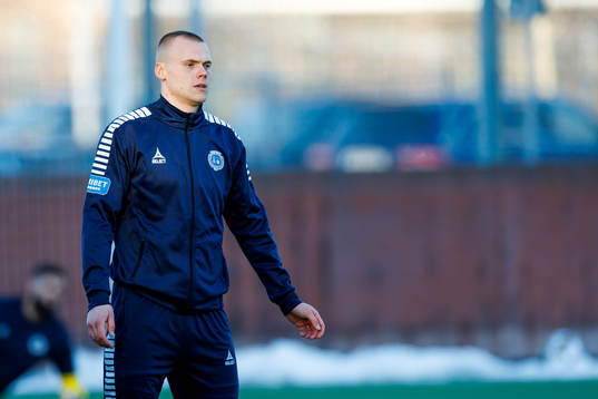 Utsiktens Jesper Brandt före träningsmatchen i fotboll