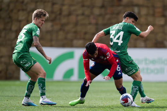 Ludvig Svanberg and Alper Demirol of Hammarby against