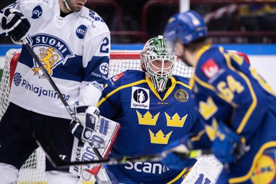 Goaltender Lars Johansson of Sweden