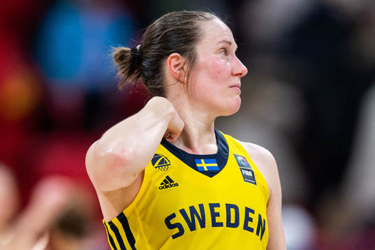 Elin Eldebrink of Sweden looks dejected