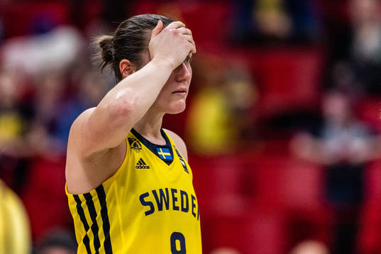 Elin Eldebrink of Sweden looks dejected