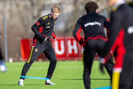Östersunds Malcolm Stolt före fotbollsmatchen i Svenska