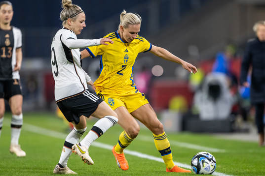 Svenja Huth of Germany and Jonna Andersson of Sweden