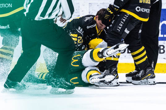 AIKs Alexander Lundqvist och Björklövens Scott Pooley