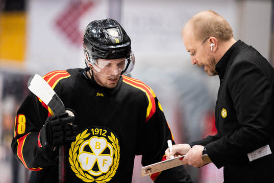 Brynäs Johannes Kinnvall och assisterande tränare Kalle