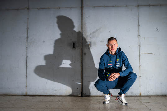 Thobias Montler of the Swedish athletics team poses for a