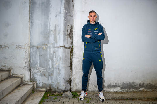 Thobias Montler of the Swedish athletics team poses for a