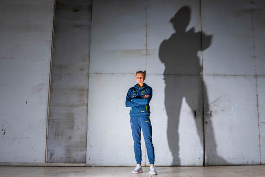 Bianca Salming of the Swedish athletics team poses for a