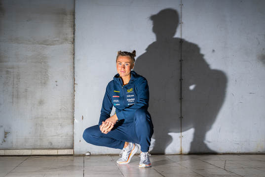Bianca Salming of the Swedish athletics team poses for a