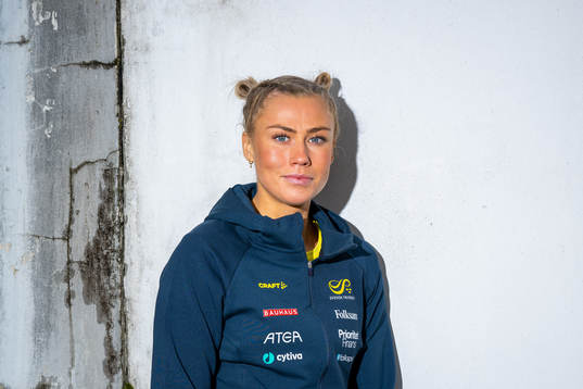 Bianca Salming of the Swedish athletics team poses for a