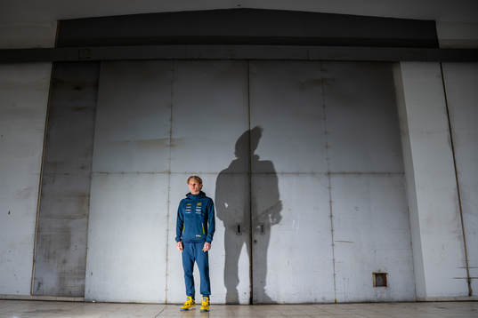 Carl Bengtström of the Swedish athletics team poses for a