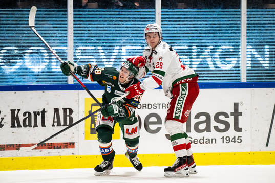 Kristianstads Linus Pettersson  och Moras Jonathan Myrenberg