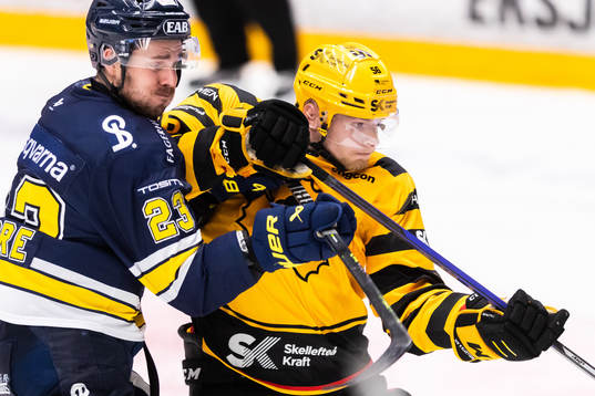 HV71s Nicholas Shore och Skellefteås Anton Olsson