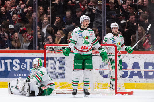 Rögles målvakt Calle Clang, Brady Ferguson och Valtteri