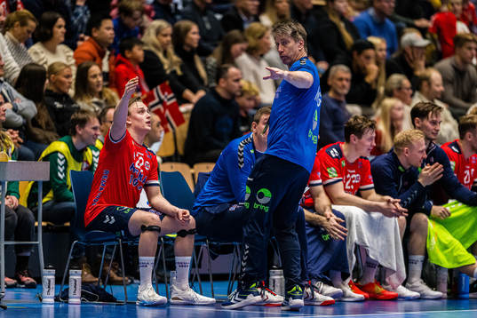 Tobias Grondahl of Norway and Jonas Wille, head coach of