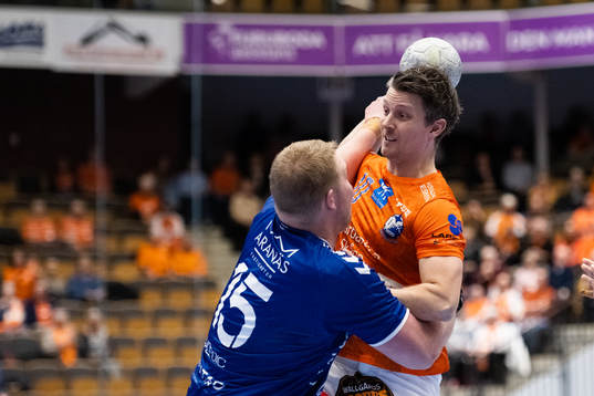 IFK Kristianstads Matias Jepsen och Aranäs Viktor Rhodin