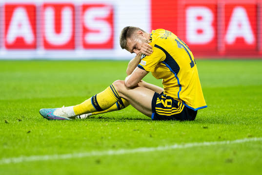 Mattias Svanberg of Sweden in pain