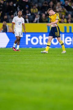Dejan Kulusevski of Sweden looks dejected