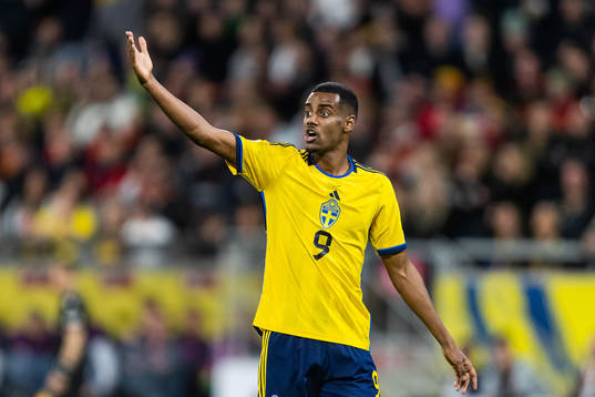 Alexander Isak of Sweden reacts