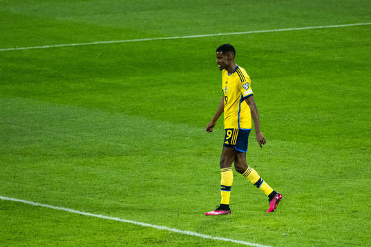 Alexander Isak of Sweden looks dejected
