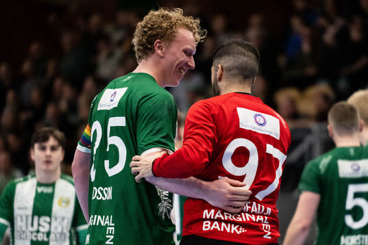 Hammarbys Gustav Davidsson och målvakt Hayder Al Khafadji