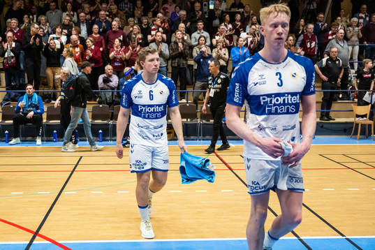 Redbergslids Anton Gustafsson och David Johansson deppar