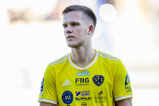 Falkenbergs Tim Stålheden före fotbollsmatchen i Ettan