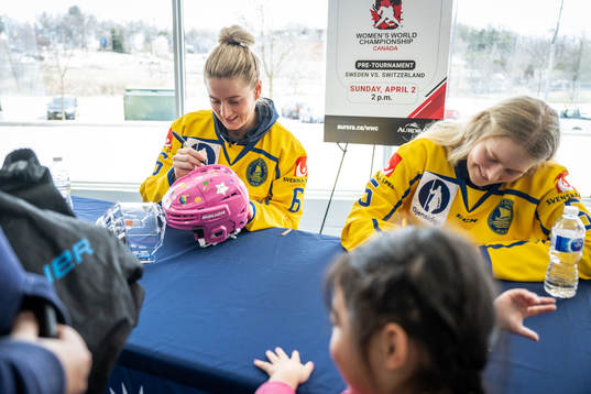 Josefine Holmgren and Annie Silén of Sweden at an