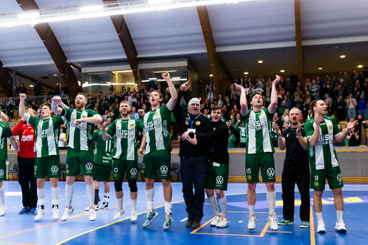 Hammarbys spelare jublar och tackar pub liken