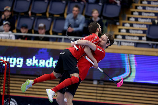 Storvretas Albin Sjögren och Andreas Stefansson jublar