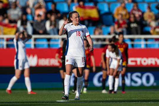 Frida Maanum of Norway looks dejected