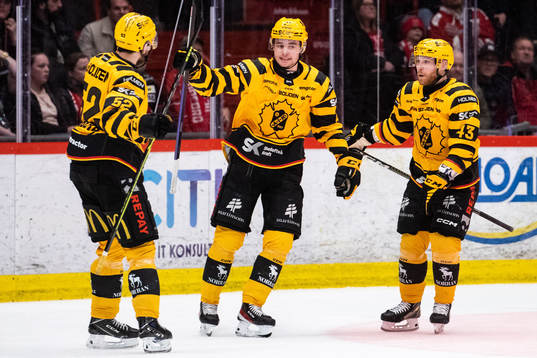 Skellefteås Elias Salomonsson jublar med Arvid Lundberg
