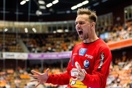 IFK Kristianstads målvakt Espen Christensen jublar