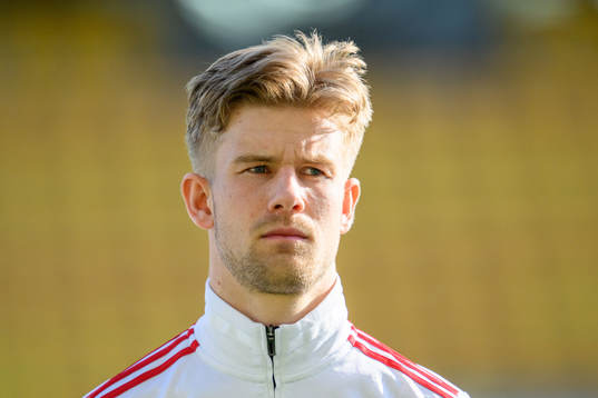 Skövde AIKs Hampus Söderström vid lineup innan