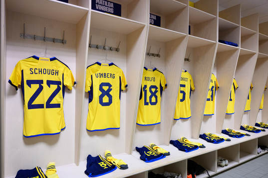 The jerseys of Olivia Schough, Matilda Vinberg and