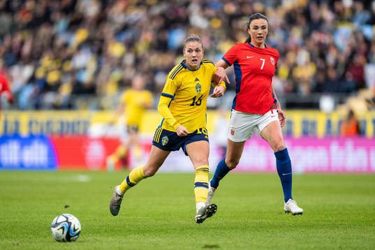 Filippa Angeldahl of Sweden and Ingrid Syrstad Engen of