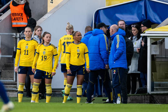 Caroline Seger of Sweden leaves the pitch
