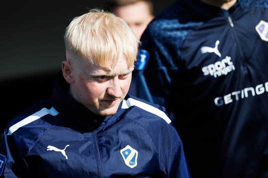 Halmstads Pontus Carlsson före fotbollsmatchen i