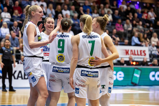 Södertäljes spelare jublar