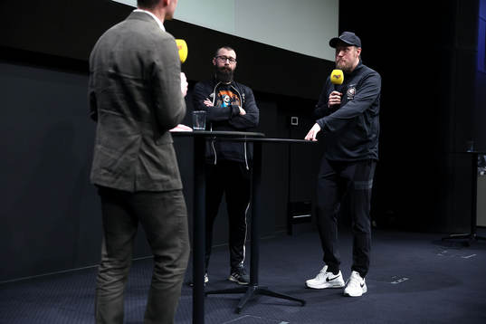 Faluns tränare Thomas Holmgren och Storvretas tränare