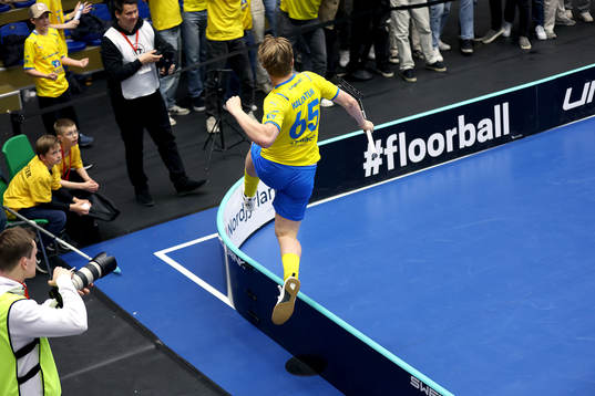 Daniel Kalentun of Sweden celebrates
