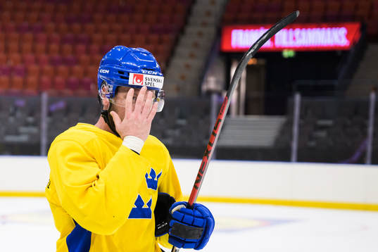 Christian Folin of Sweden at a practice session