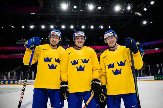 Jacob de la Rose, Jakob Silfverberg and Lucas Raymond of