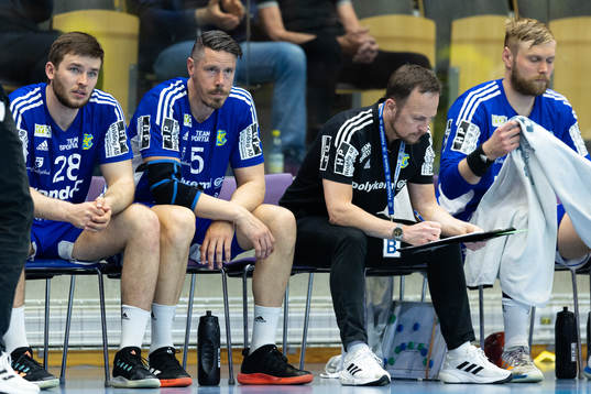 Ystad IFs Jonathan Svensson, Kim Andersson och assisterande