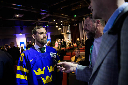 Former ice hockey player Henrik Zetterberg of Sweden talks