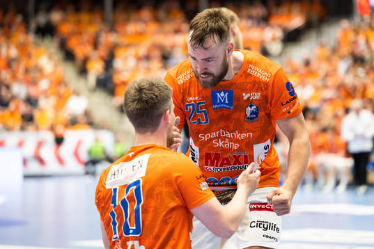 IFK Kristianstads Ludvig Åström och Matias Jepsen jublar