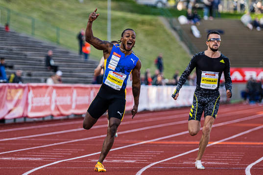 Salum Ageze Kashafali of Norway celebrates