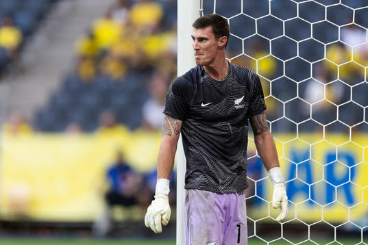 goalkeeper Oli Sail of New Zealand